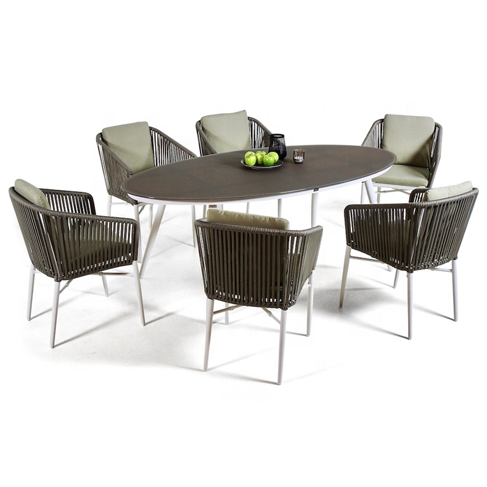 Outdoor Furniture Dining Set - All Weather Patio Furniture Aluminum Garden