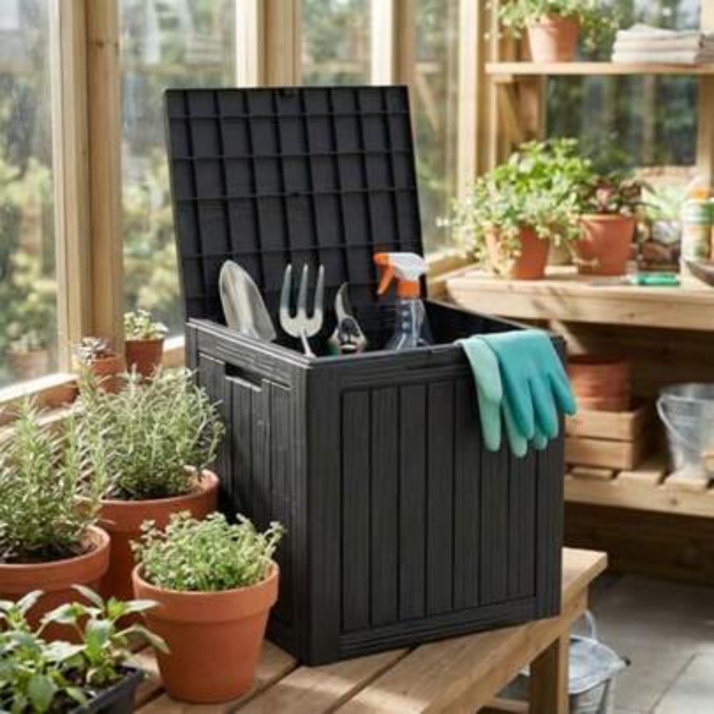Garden Storage Box - Waterproof Resin Outdoor Storage Box with