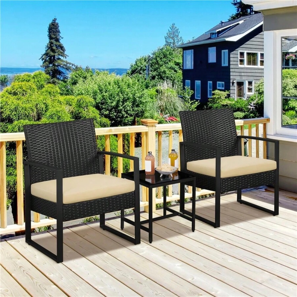 Outdoor Furniture Design - 3 Piece Outdoor Wicker Furniture Set