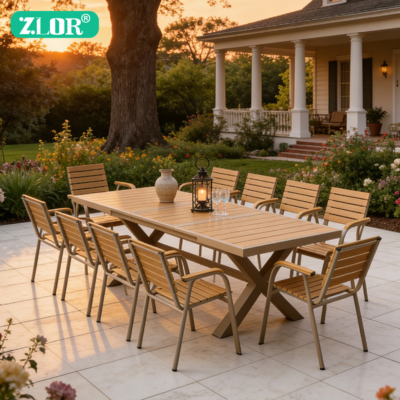 Outdoor Furniture Dining Set - Modern Aluminum Frame Outdoor Dining Set