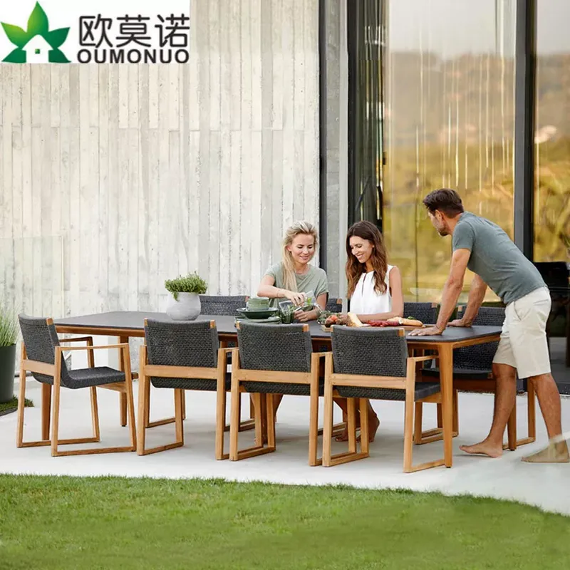 Outdoor Furniture Dining Set - Outdoor Rattan Teak Dining Set 1