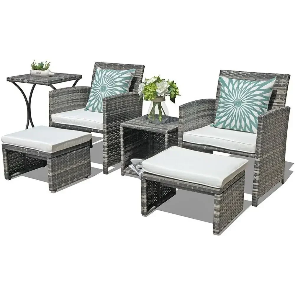 6-Piece Outdoor Grey Wicker Pa - Outdoor Furniture Grey recension och pris