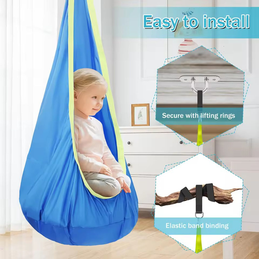 Kids Pod Swing Seat Nylon Hang - Outdoor Furniture Rocking Chair recension och pris