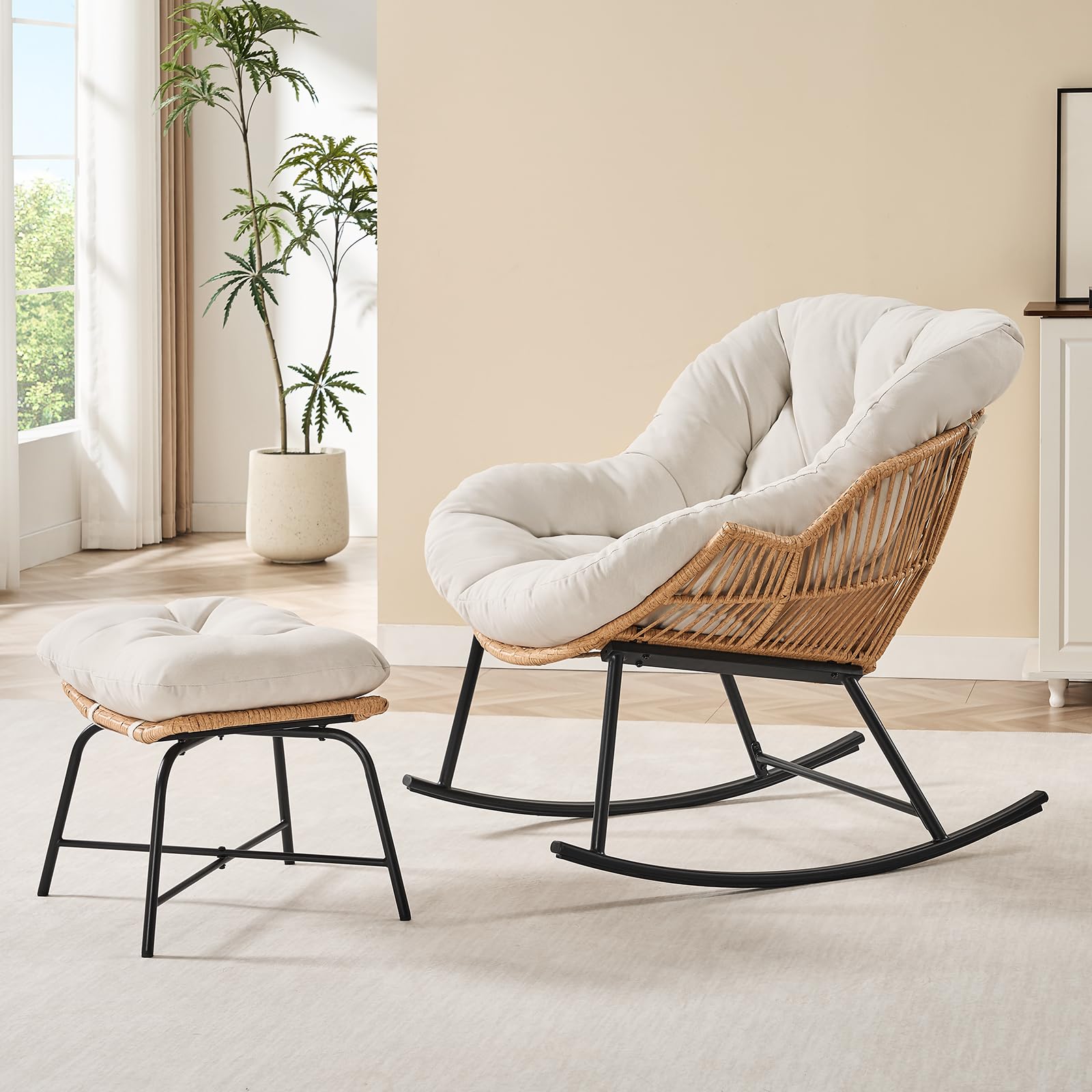 Grey Rattan Papasan Rocking Ch - Outdoor Furniture Grey recension och pris