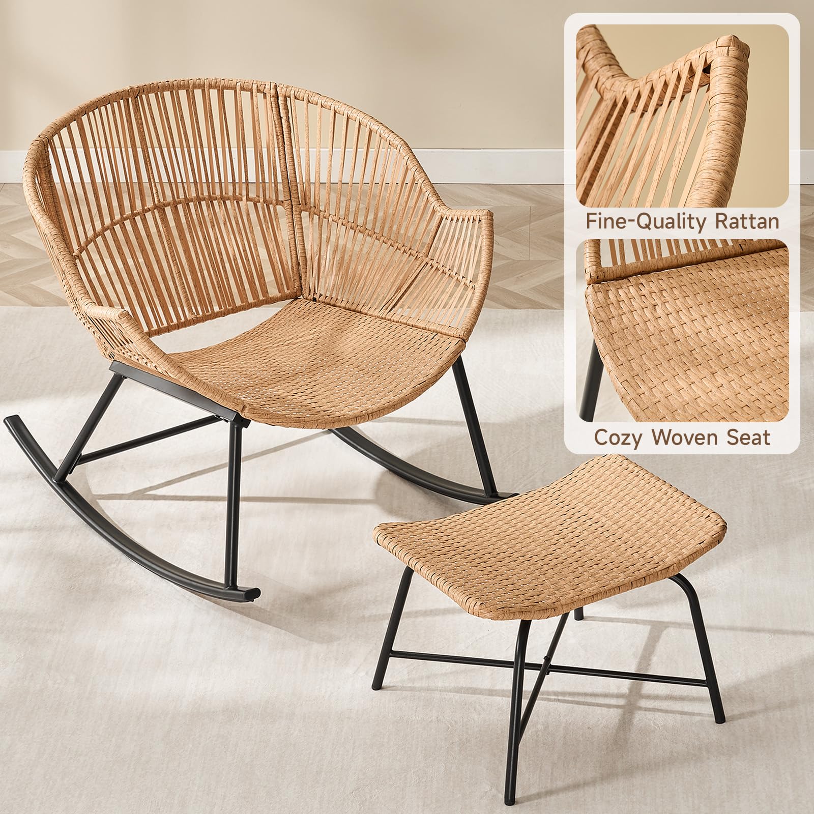 Grey Rattan Papasan Rocking Ch - Outdoor Furniture Grey recension och pris