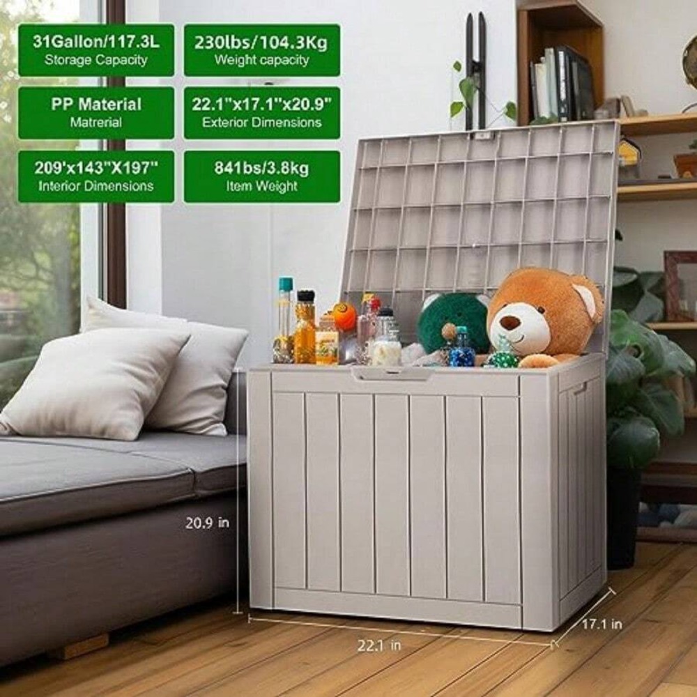 Lockable Resin Deck Box Outdoo - Garden Storage Box recension och pris