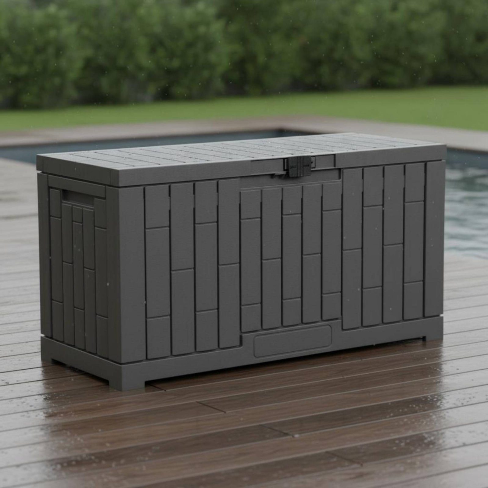 Resin Deck Box Rectangular Out - Garden Storage Box recension och pris