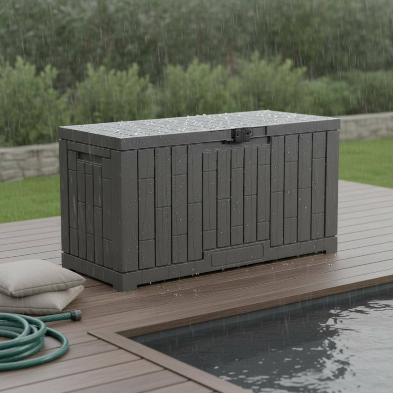 Resin Deck Box Rectangular Out - Garden Storage Box recension och pris