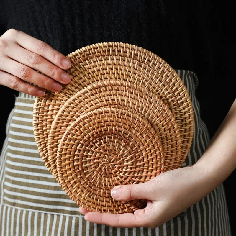 Handmade Round Rattan Coasters - Outdoor Furniture Cafe recension och pris