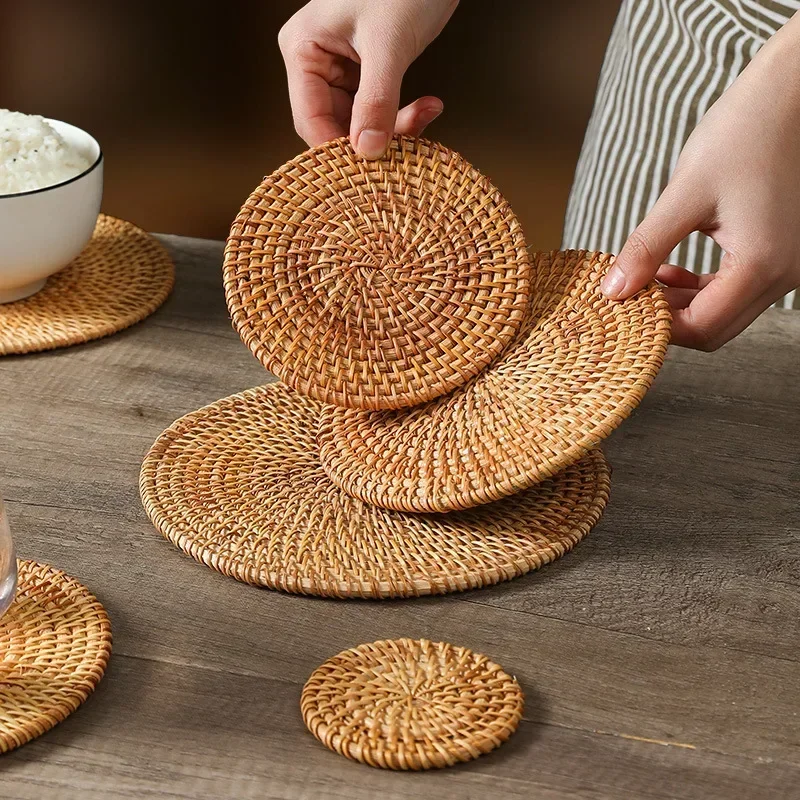 Handmade Round Rattan Coasters - Outdoor Furniture Cafe recension och pris