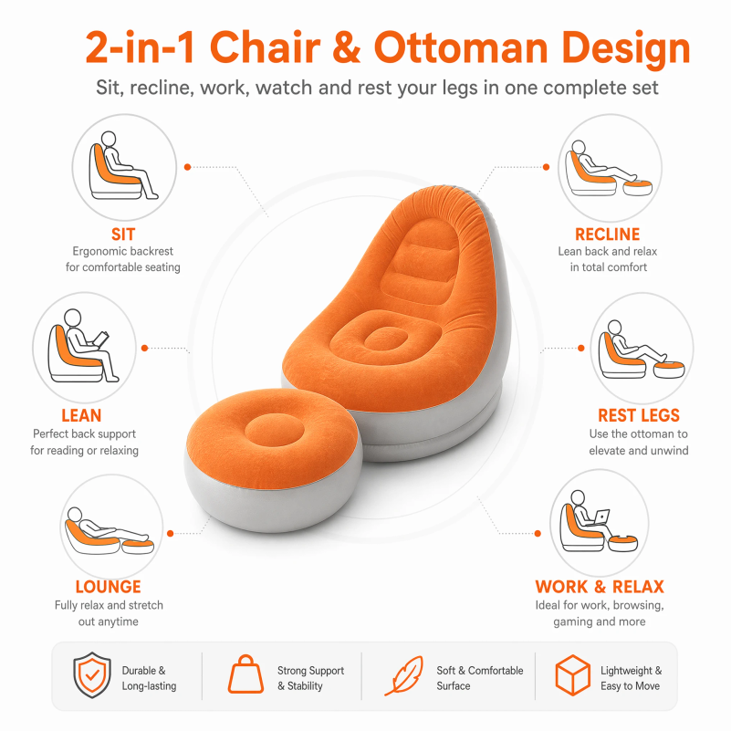Flocking Inflatable Lazy Sofa  - Outdoor Furniture Design recension och pris