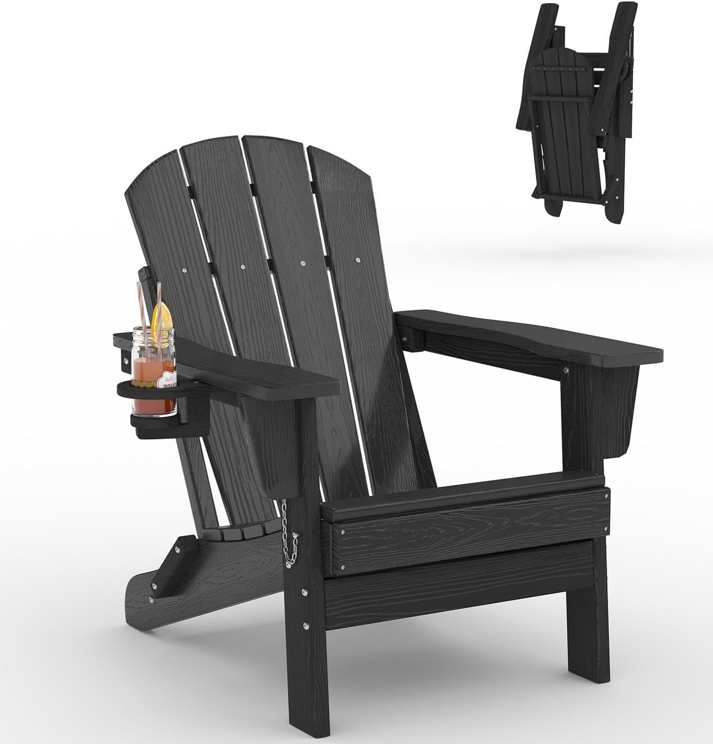 Folding Adirondack Chair HDPE  - Deck Chair Lounger recension och pris