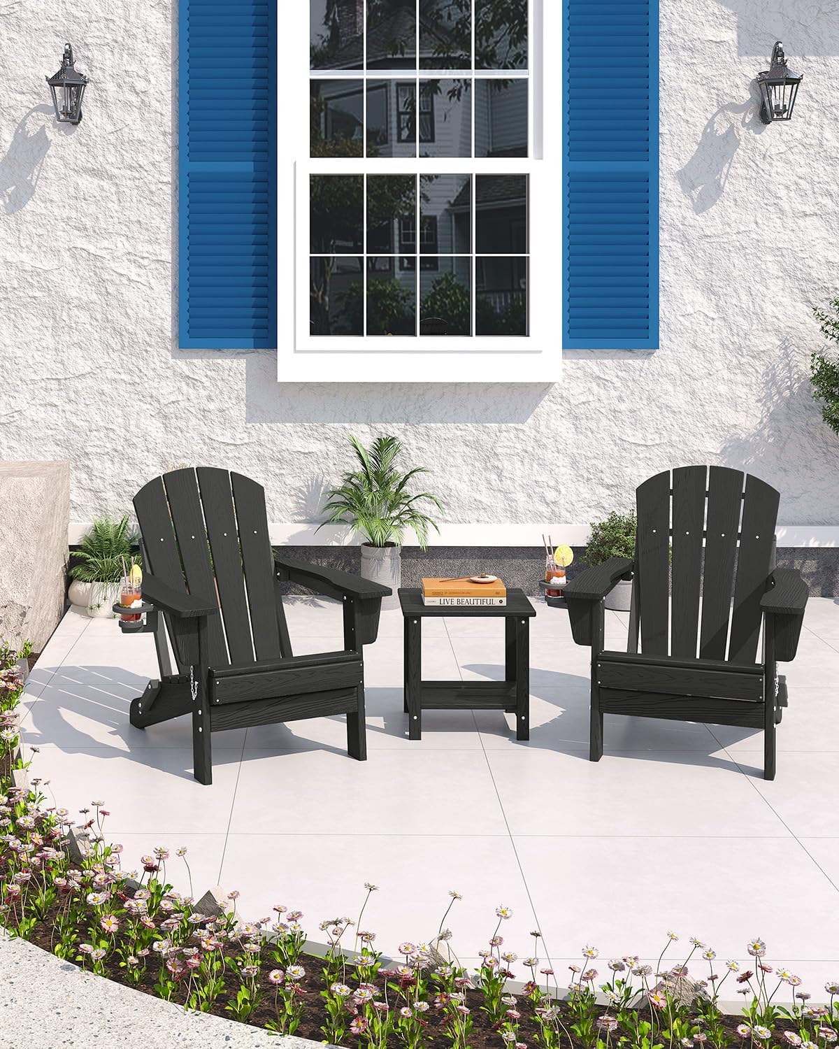 Folding Adirondack Chair HDPE  - Deck Chair Lounger recension och pris