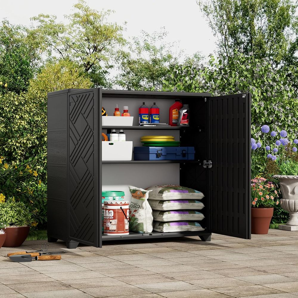 Indoor/Outdoor Storage Cabinet - Garden Storage Box recension och pris