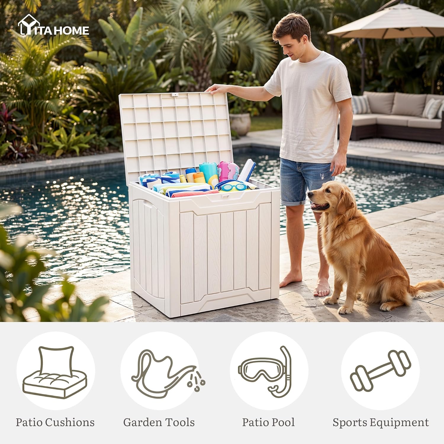 31 Gallon Deck Box Set of 2 Lo - Garden Storage Box recension och pris