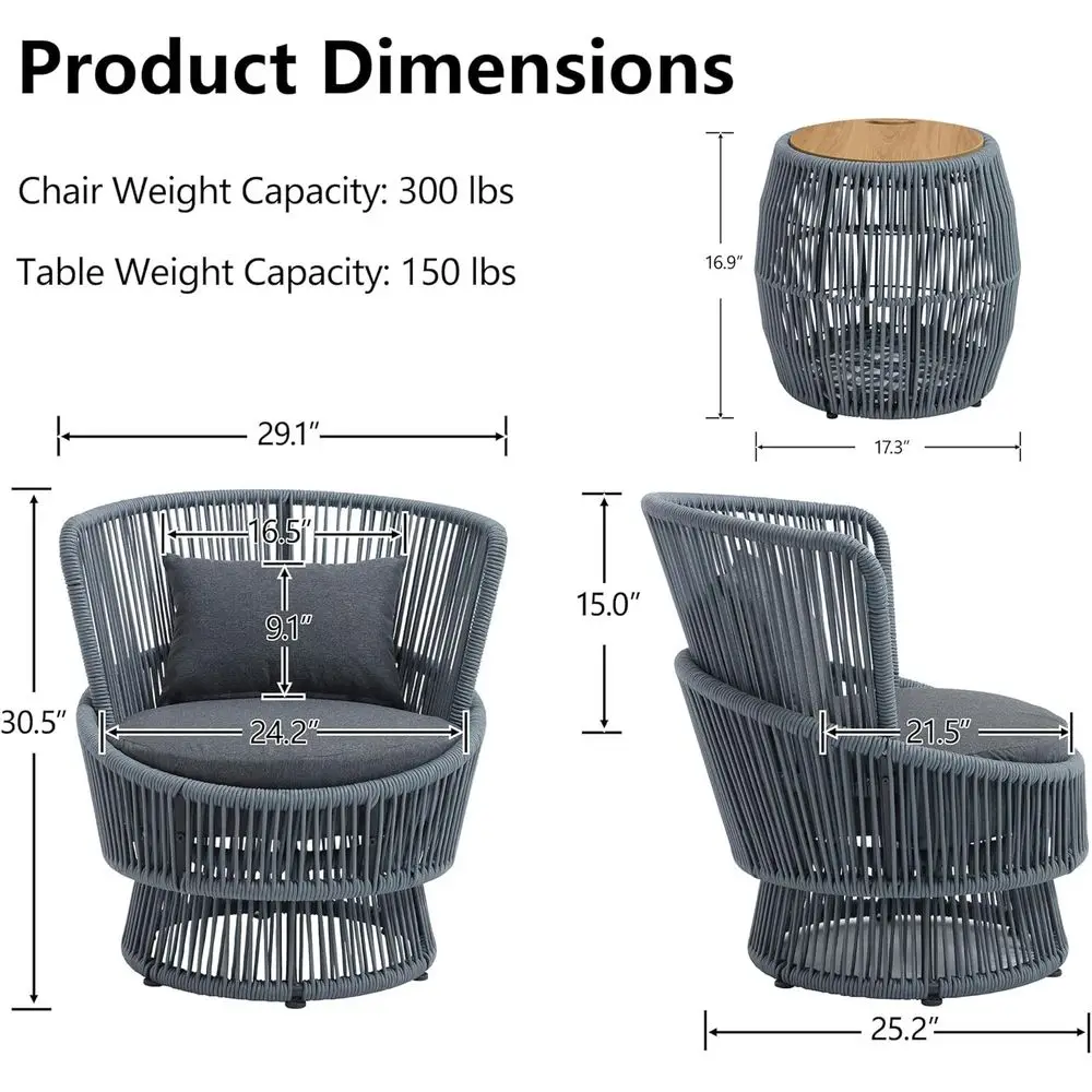 2-Piece Outdoor Swivel Rocker  - Outdoor Furniture Grey recension och pris