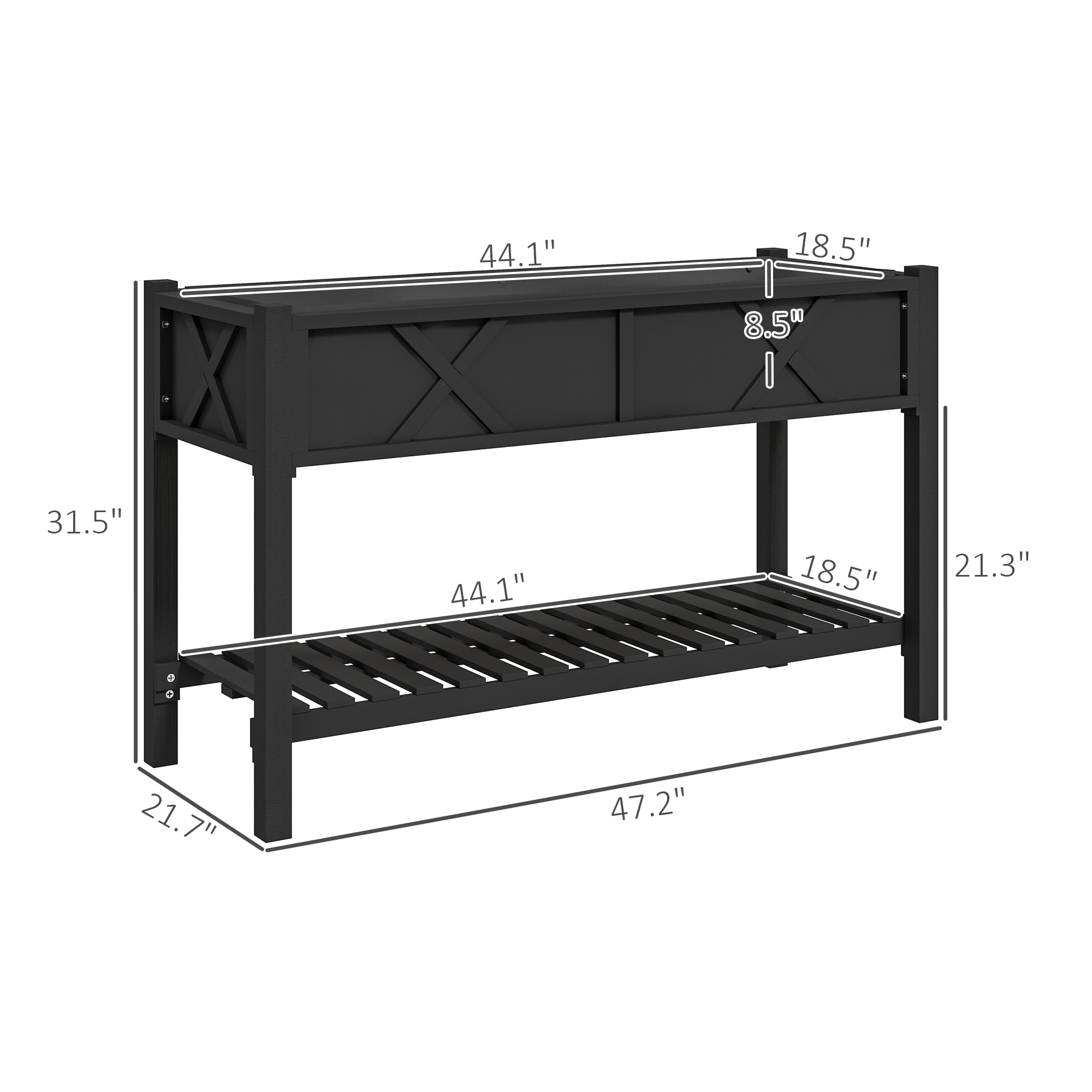 Elevated Wood Planter Box,Rais - Garden Storage Box recension och pris