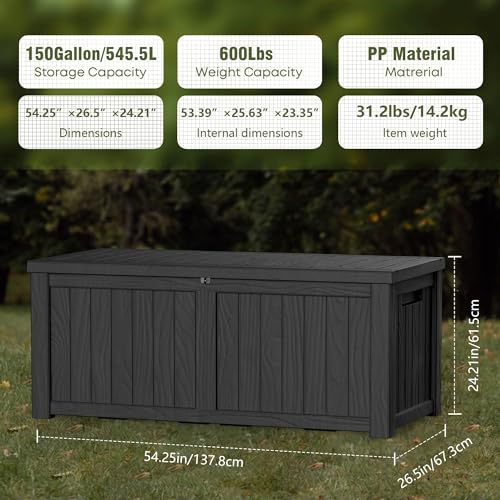 150 Gallon Lockable Resin Deck - Garden Storage Box recension och pris