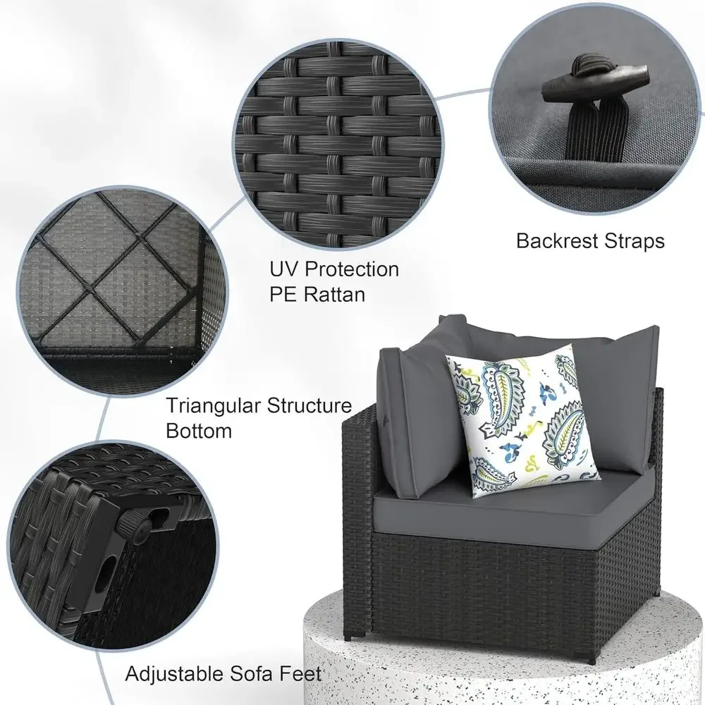 5-Piece Outdoor Sectional Pati - Outdoor Furniture Grey recension och pris