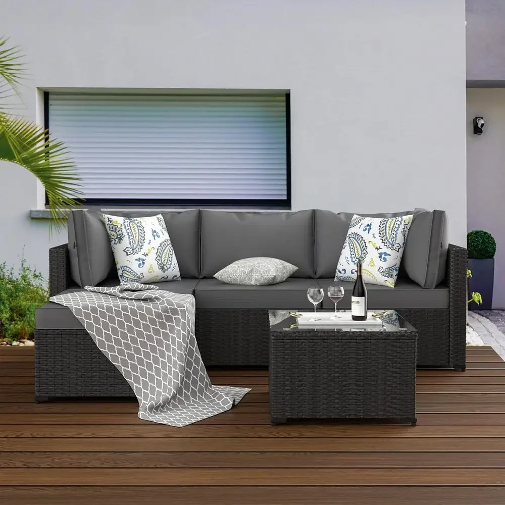 5-Piece Outdoor Sectional Pati - Outdoor Furniture Grey recension och pris