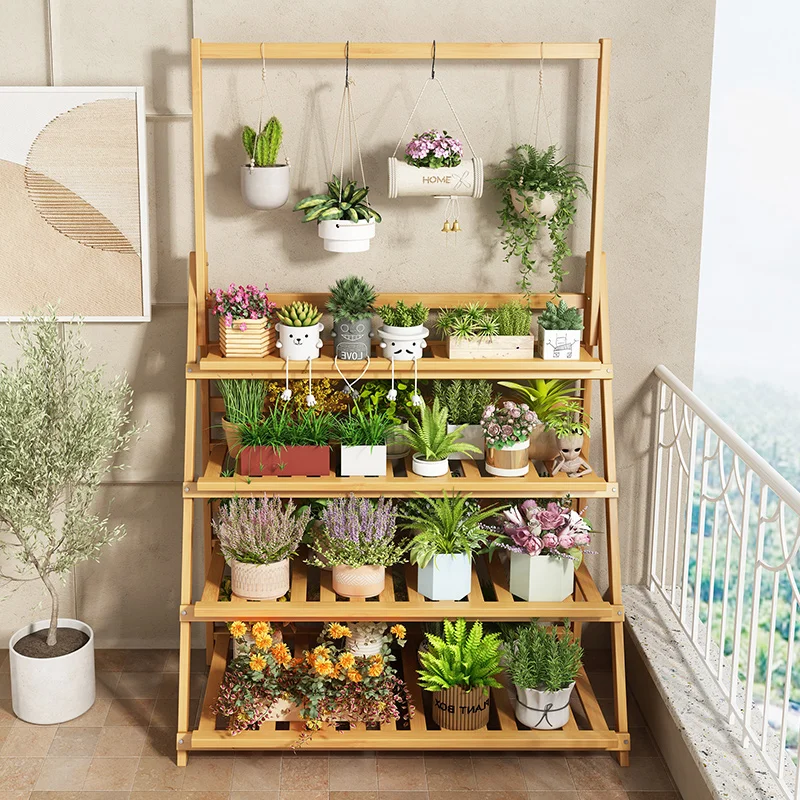 Solid Wood Flower Shelf Plant  - Outdoor Furniture Design recension och pris