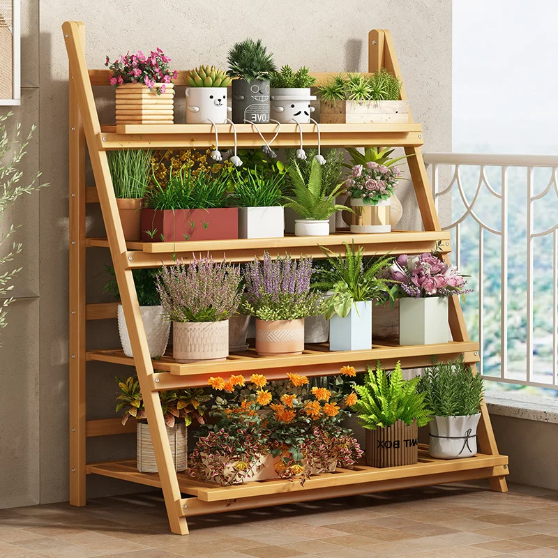 Solid Wood Flower Shelf Plant  - Outdoor Furniture Design recension och pris