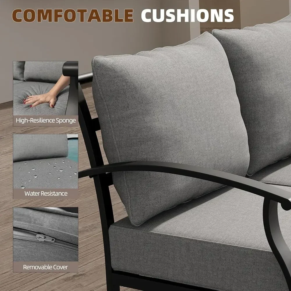 Grey Outdoor Metal Patio Furni - Outdoor Furniture Grey recension och pris