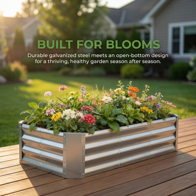 Large Bottomless Galvanized Ga - Garden Storage Box recension och pris