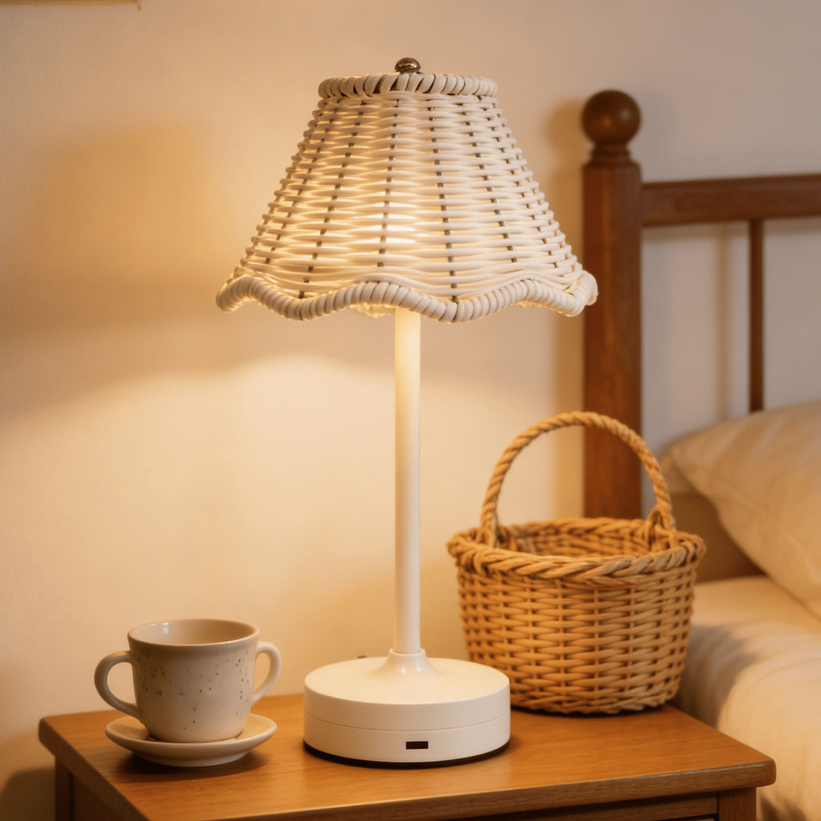 LED Vintage Rattan Table Lamp  - Outdoor Furniture Cafe recension och pris