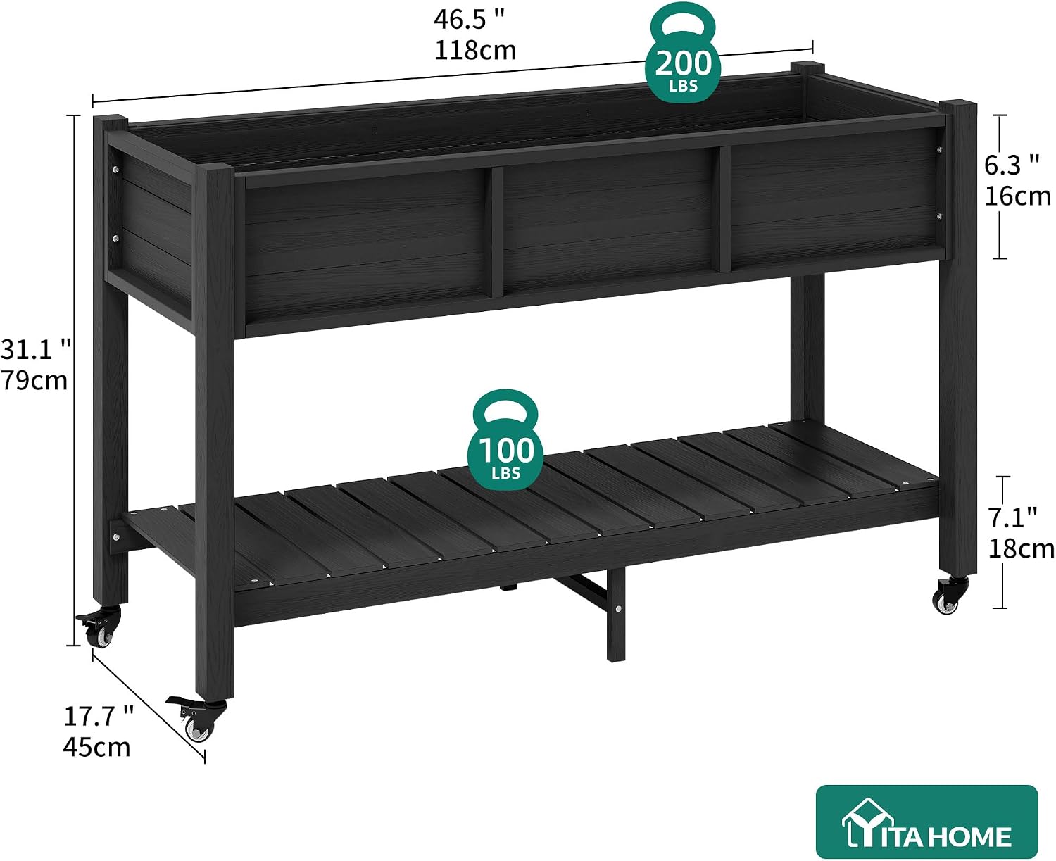 Elevated Raised Garden Bed Wit - Garden Storage Box recension och pris