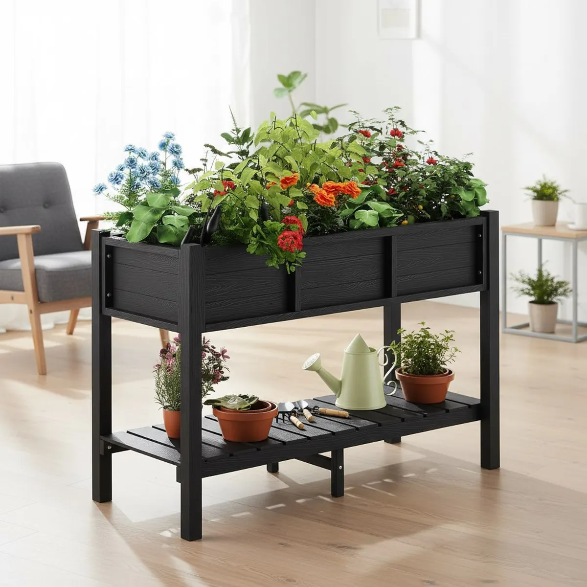 Elevated Planter Box Large Bla - Garden Storage Box recension och pris