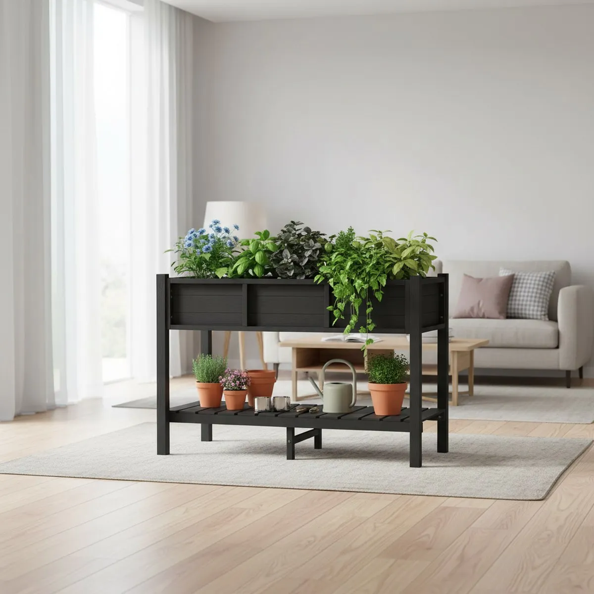 Elevated Planter Box Large Bla - Garden Storage Box recension och pris