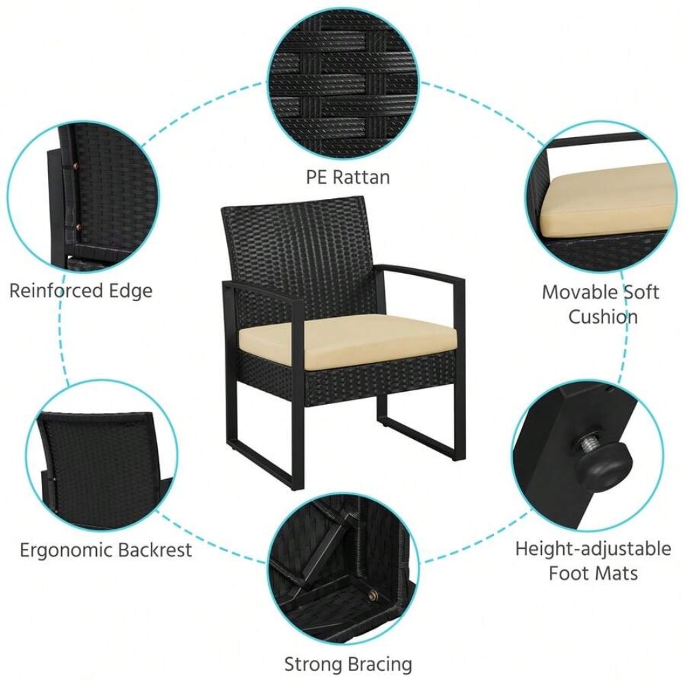 3 Piece Outdoor Wicker Furnitu - Outdoor Furniture Design recension och pris