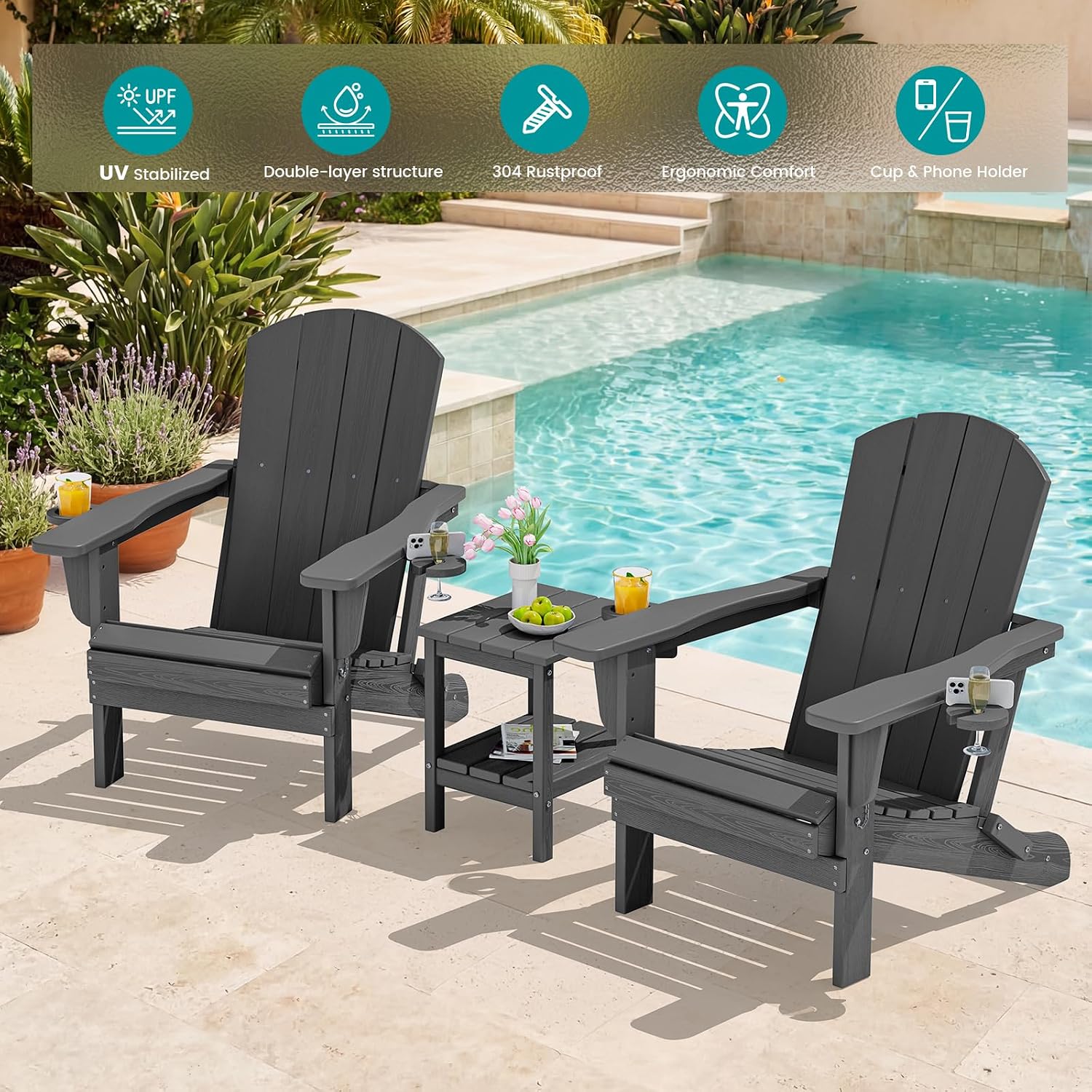 Outdoor Folding Chairs Set Of  - Deck Chair Lounger recension och pris