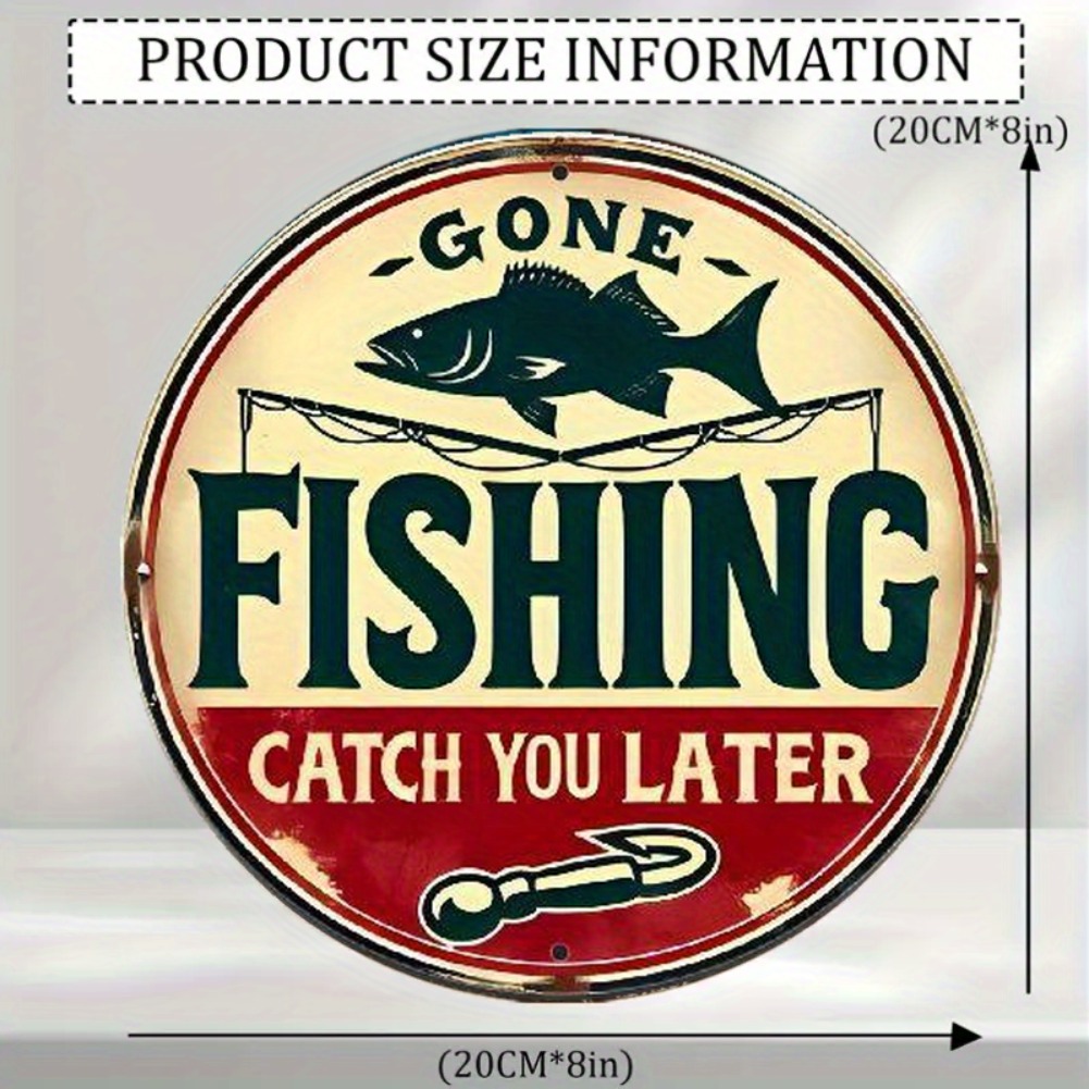 Vintage Fishing Aluminum Sign  - Outdoor Furniture Shop recension och pris
