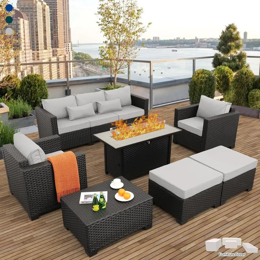 45 Outdoor Patio Furniture Set - Outdoor Furniture Grey recension och pris