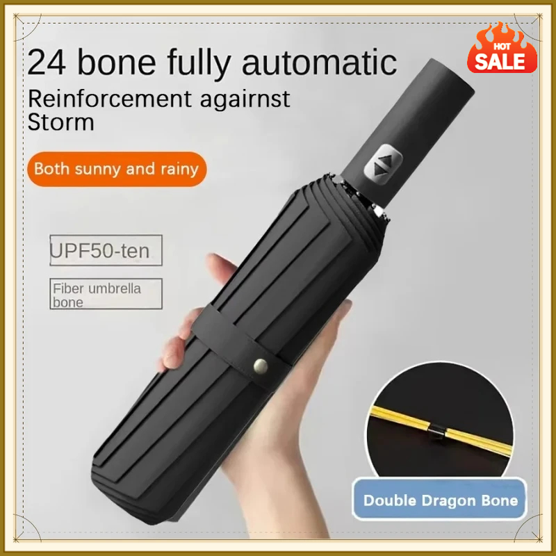 24 Bones 106cm Automatic Foldi - Parasol Umbrella Large recension och pris