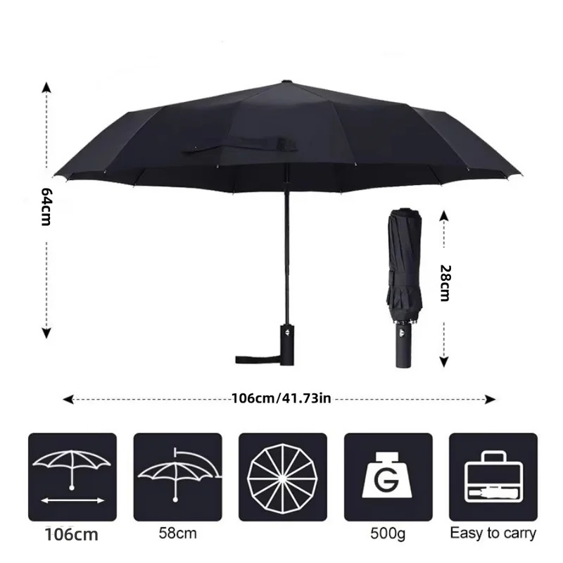 24 Bones 106cm Automatic Foldi - Parasol Umbrella Large recension och pris