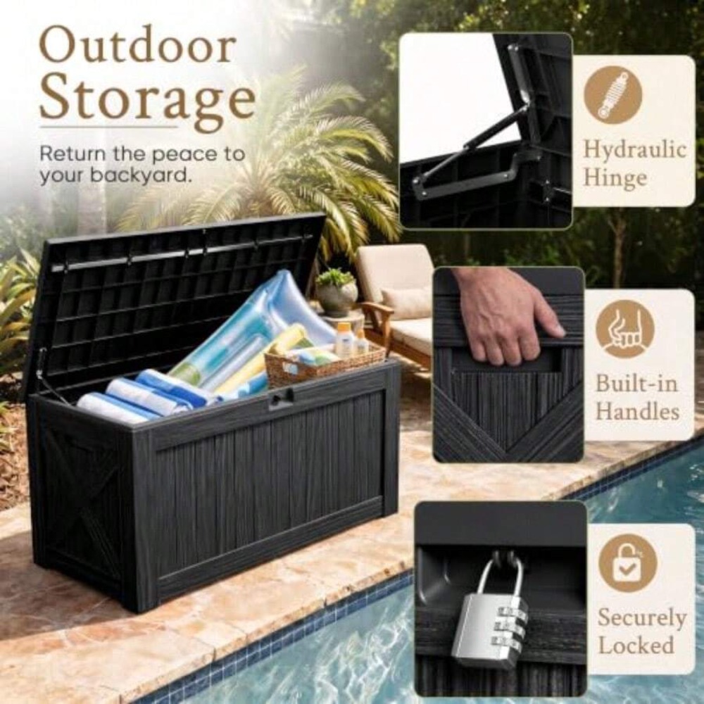 120 Gallon Deck Box Outdoor St - Garden Storage Box recension och pris