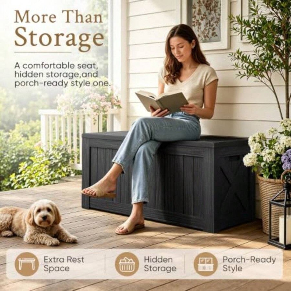 120 Gallon Deck Box Outdoor St - Garden Storage Box recension och pris
