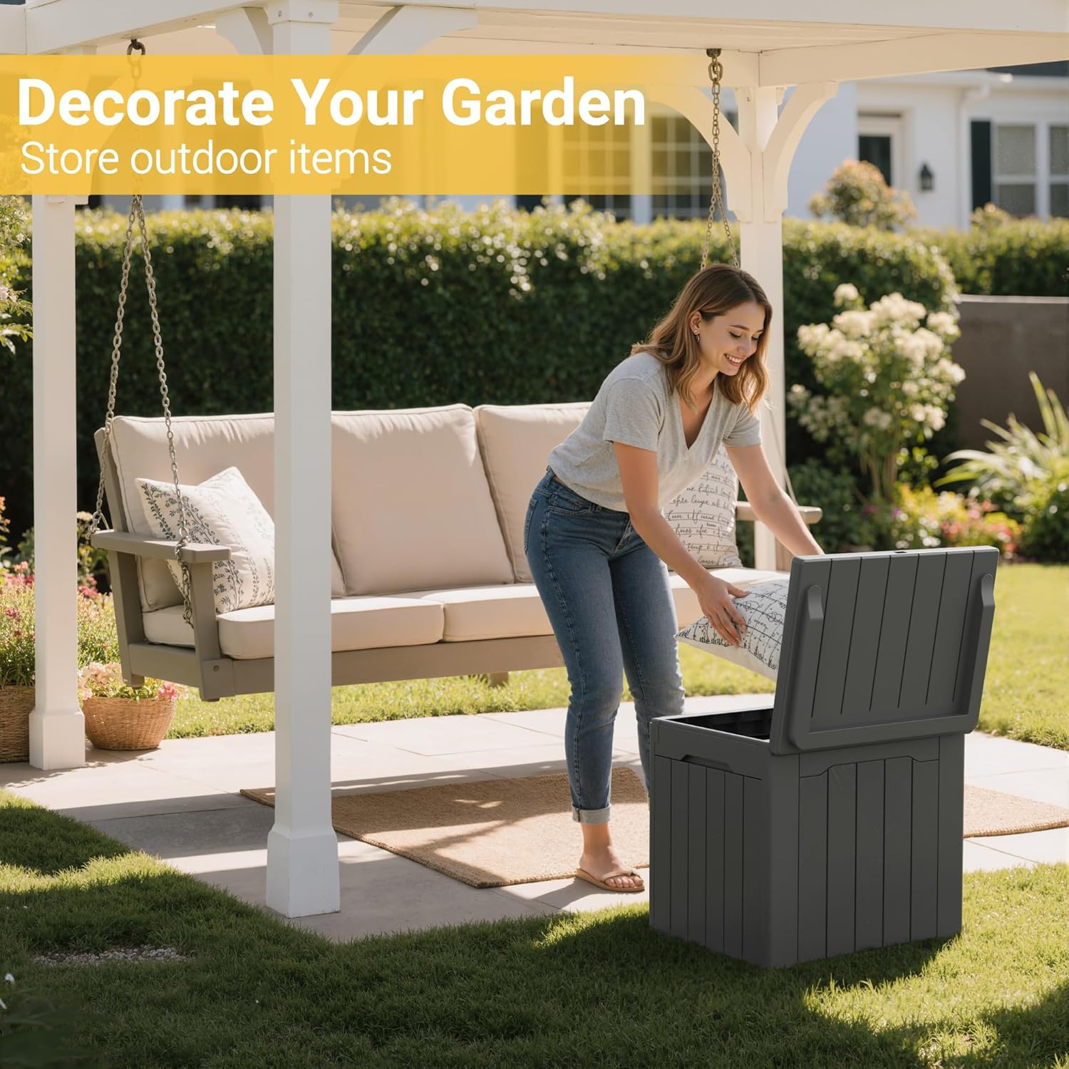31 Gallon Outdoor Storage Box  - Garden Storage Box recension och pris