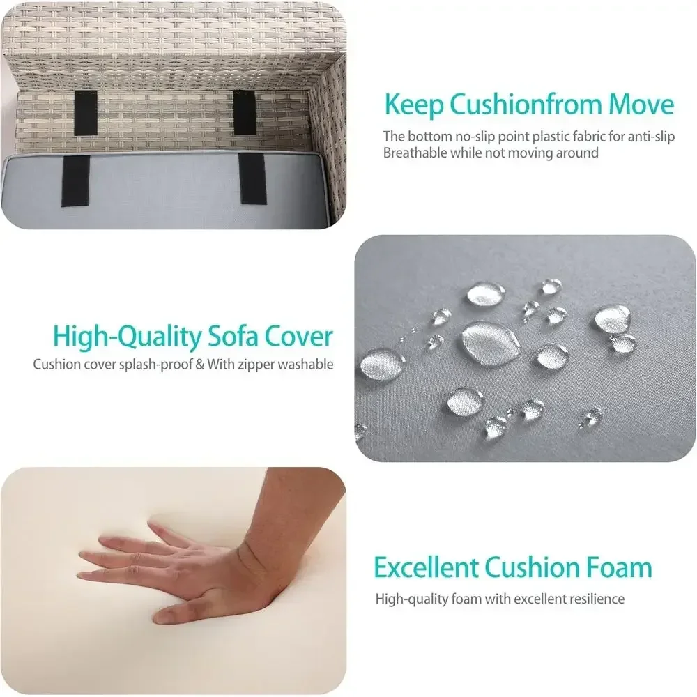 6-Piece Outdoor Wicker Section - Outdoor Furniture Grey recension och pris