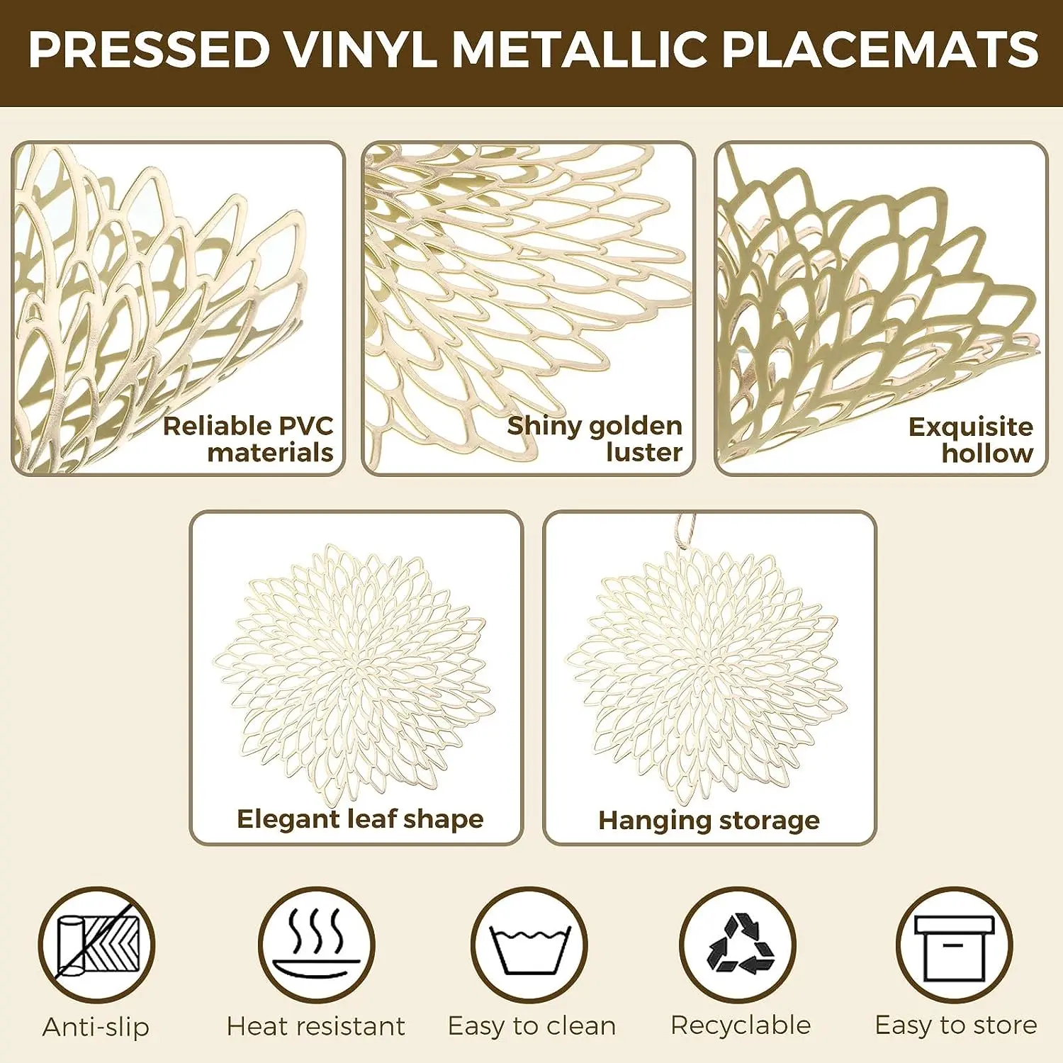 Set of 4 Metallic Placemats Se - Outdoor Furniture Design recension och pris