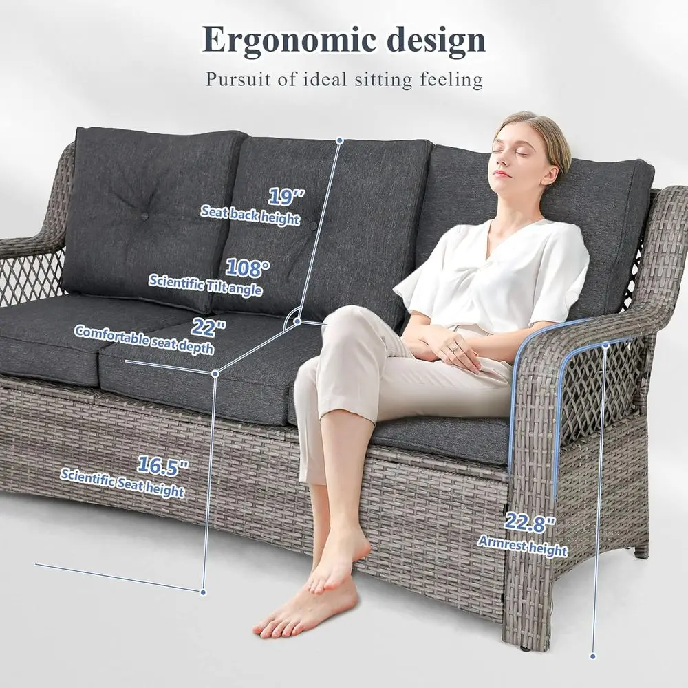 6-Piece Grey Outdoor Wicker Pa - Outdoor Furniture Grey recension och pris