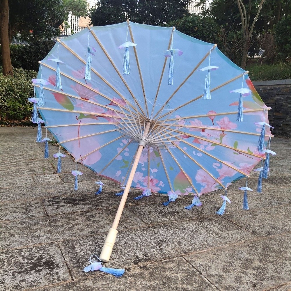 Chinese Japanese Art Silk Para - Parasol Umbrella Large recension och pris