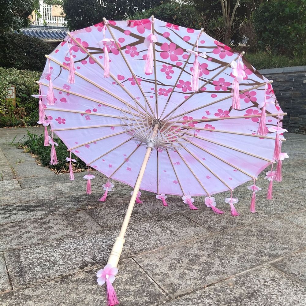 Chinese Japanese Art Silk Para - Parasol Umbrella Large recension och pris