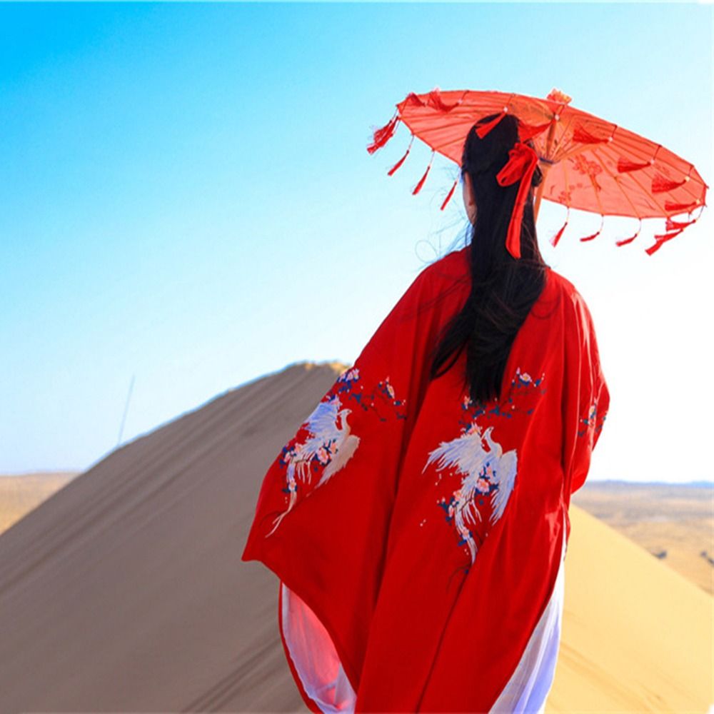 Chinese Japanese Art Silk Para - Parasol Umbrella Large recension och pris